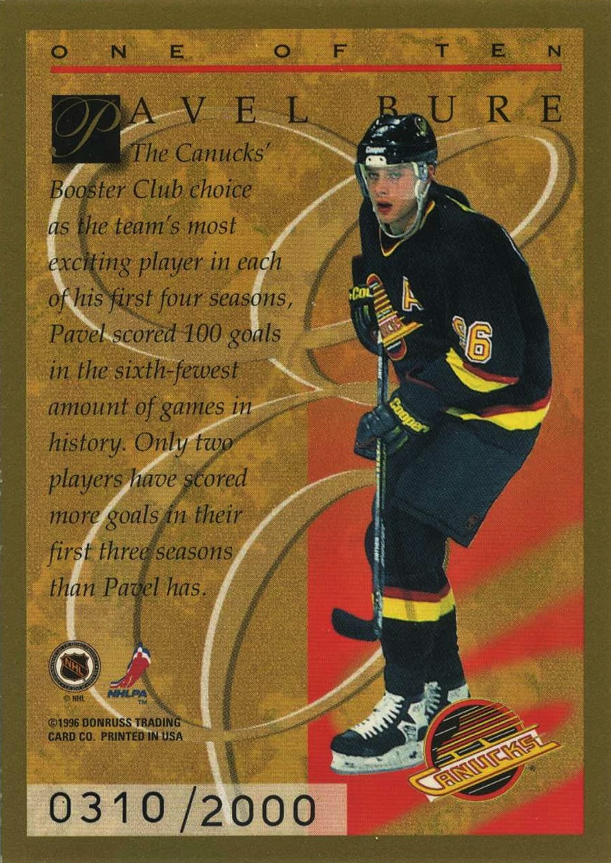 96-97 Collector's Choice STICK-UMS Card # S25 PAVEL BURE VANCOUVER  EXCEPTIONAL!